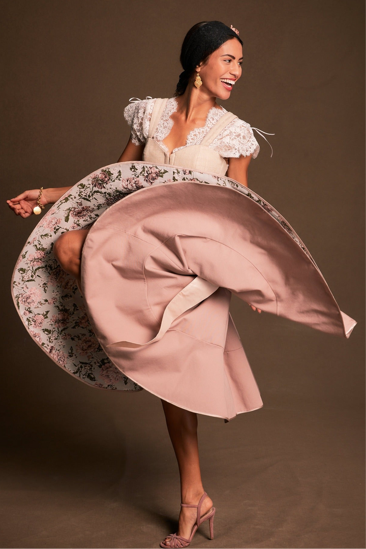 Dirndlkleid in creme, rose - Lisboa