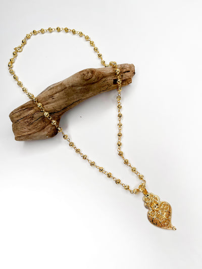 Kugelschmuck Halskette mit Herzanhänger in Gold
