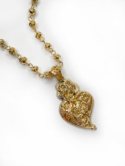 Kugelschmuck Halskette mit Herzanhänger in Gold